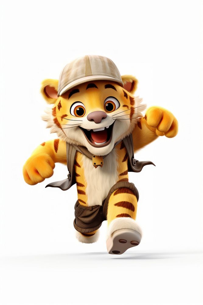 Cartoon tiger toy white background. AI generated Image by rawpixel.