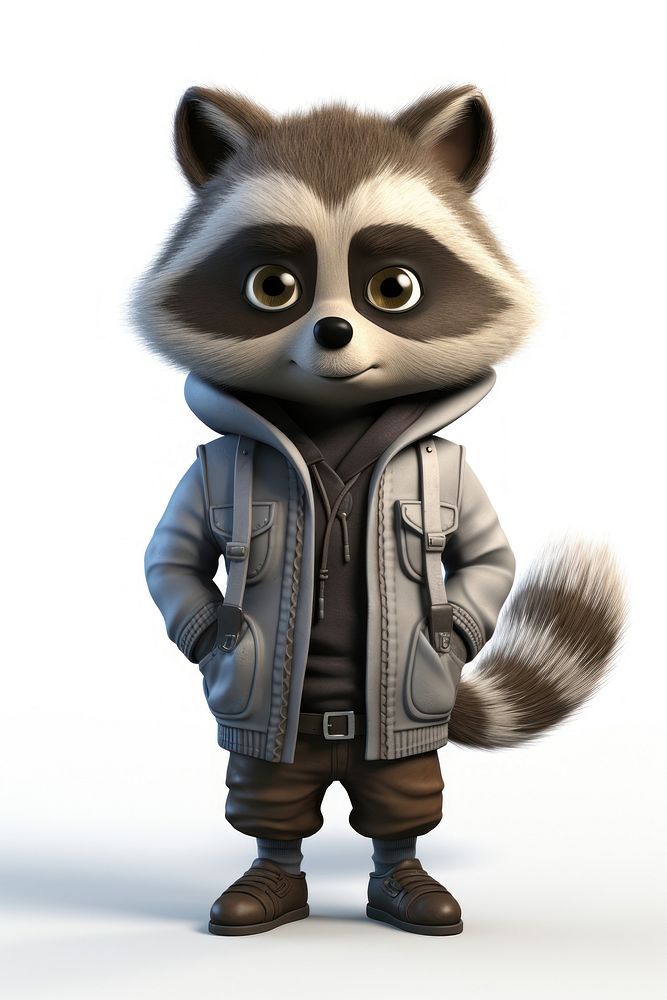 Raccoon cartoon mammal cute. AI generated Image by rawpixel.