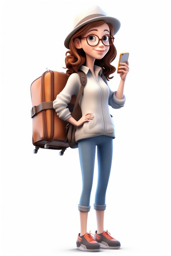 Luggage cartoon travel adult. AI generated Image by rawpixel.
