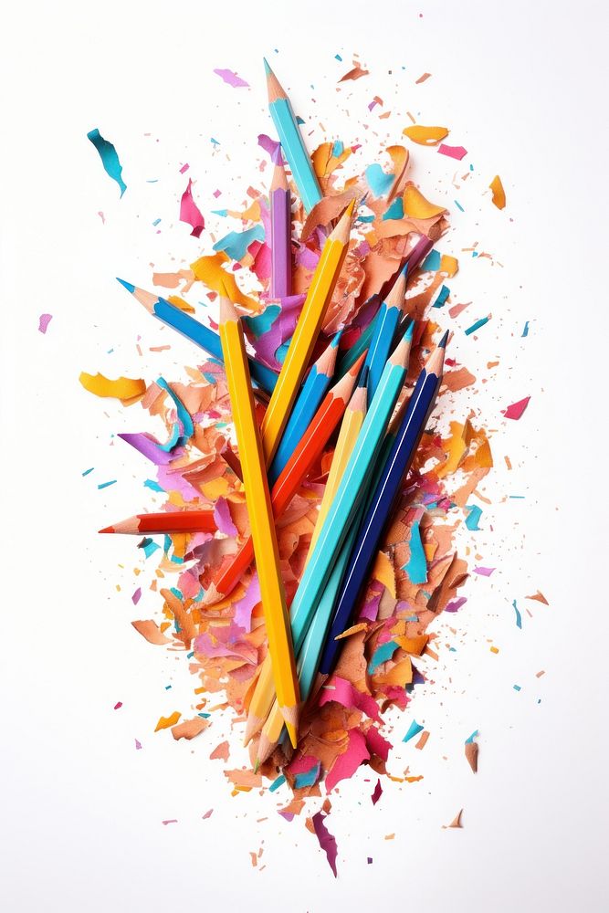 Pencil white background creativity variation. AI generated Image by rawpixel.