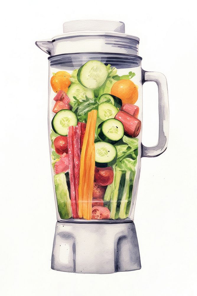 Vegetable blender drawing mixer. AI generated Image by rawpixel.