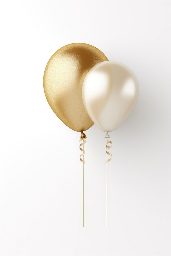 Balloon birthday white gold. AI generated Image by rawpixel.