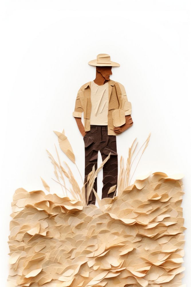 Standing farmer nature white background. AI generated Image by rawpixel.
