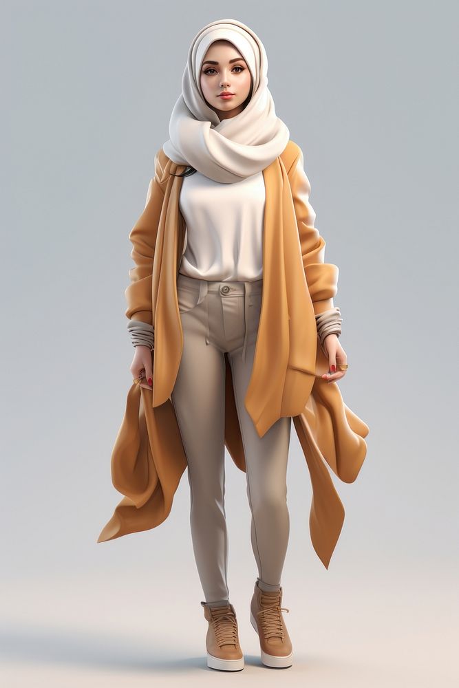 Scarf fashion adult coat. AI generated Image by rawpixel.