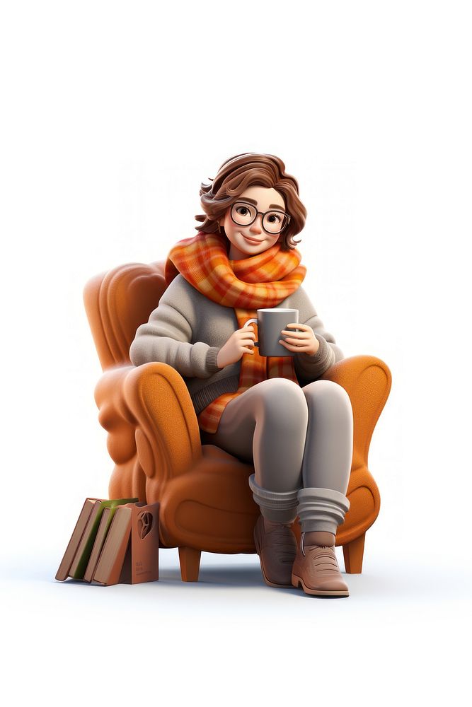 Sitting chair furniture cartoon. AI generated Image by rawpixel.
