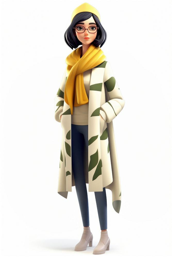 Scarf adult women coat. AI generated Image by rawpixel.