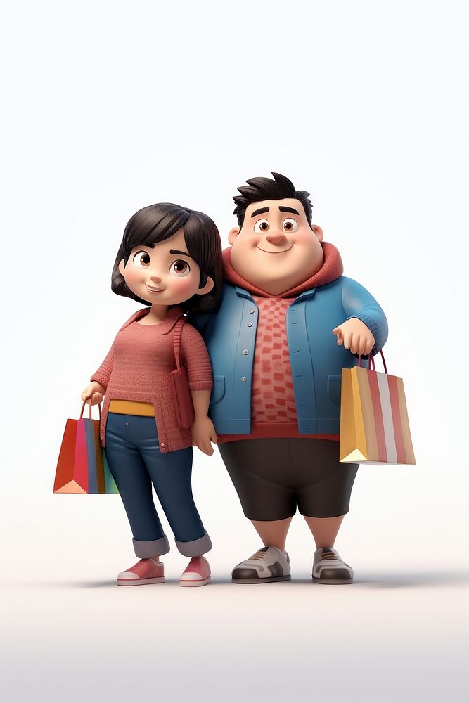 Cartoon human bag togetherness. AI generated Image by rawpixel.