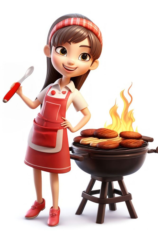 Cartoon cooking female food. AI generated Image by rawpixel.