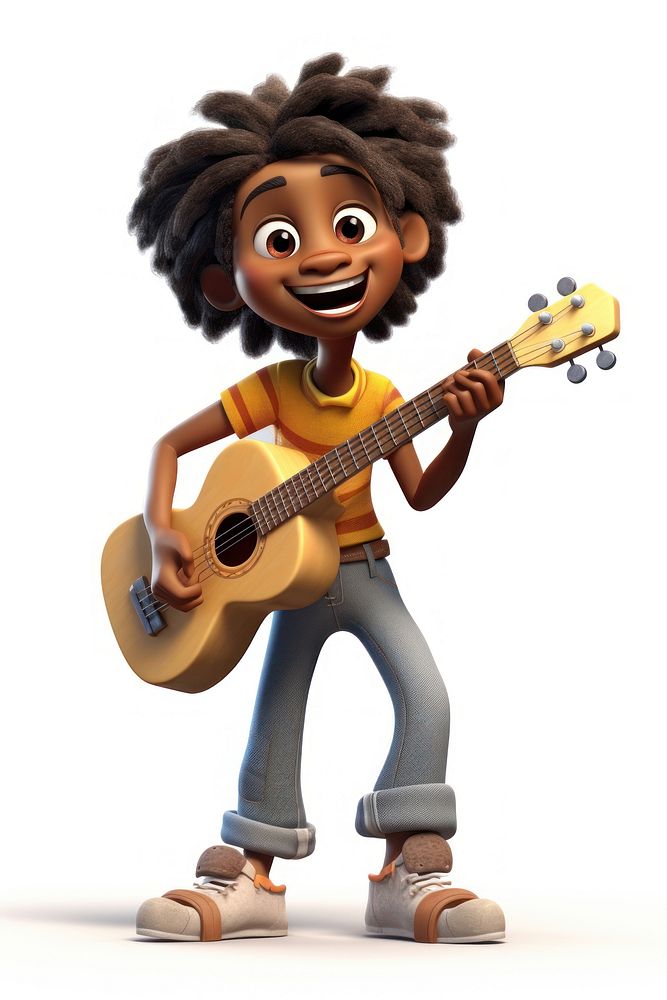 Guitar musician cartoon toy. AI generated Image by rawpixel.