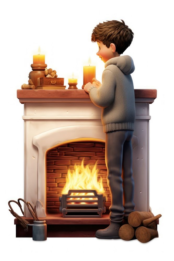 Fireplace cartoon hearth architecture. AI generated Image by rawpixel.