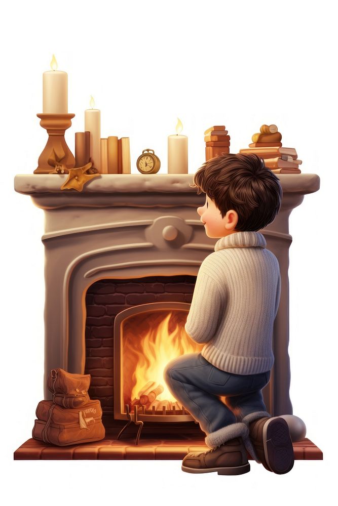 Fireplace cartoon hearth architecture. AI generated Image by rawpixel.