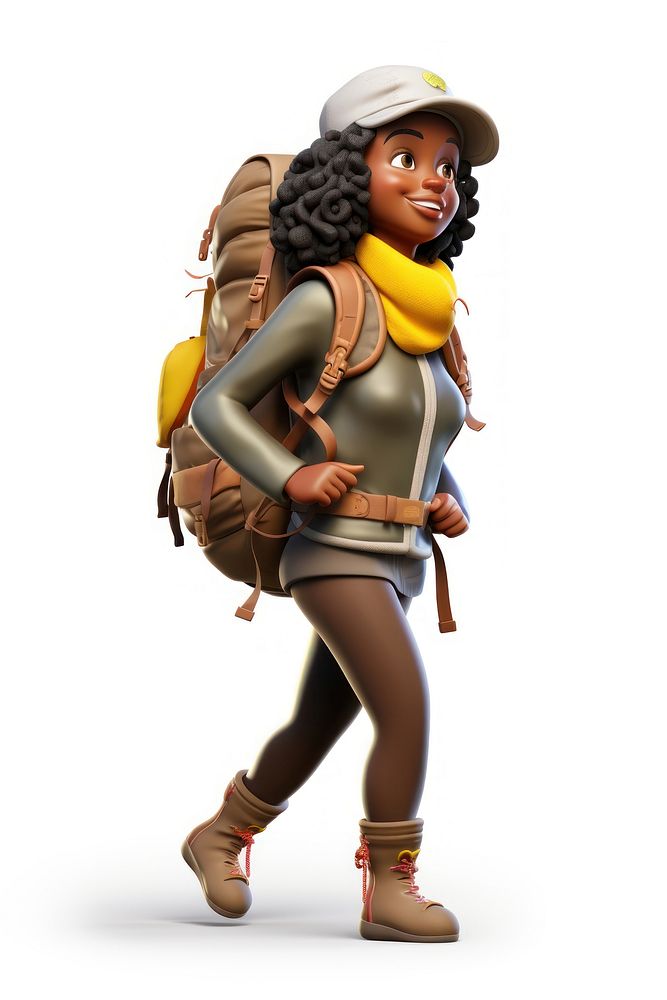 Backpack cartoon adult woman. AI generated Image by rawpixel.