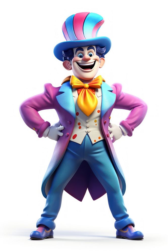 Cartoon clown white background representation. AI generated Image by rawpixel.