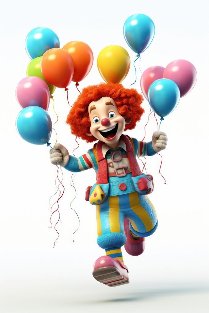 Balloon clown cartoon celebration. AI generated Image by rawpixel.
