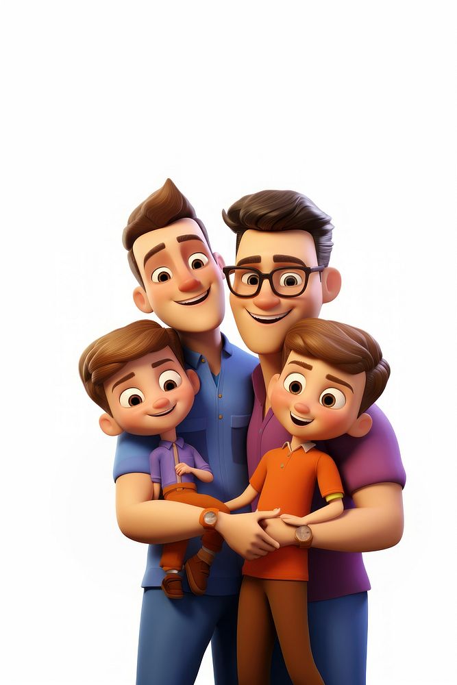 Cartoon family adult white background. AI generated Image by rawpixel.