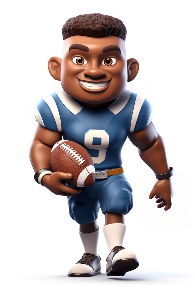 American football cartoon player sports. AI generated Image by rawpixel.
