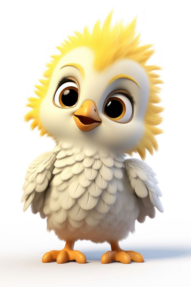 Cockatiel cartoon animal white. AI generated Image by rawpixel.