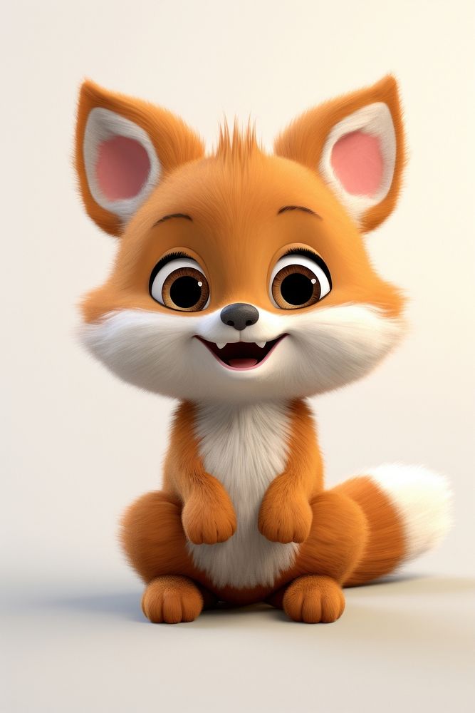 Cartoon animal cute fox. AI generated Image by rawpixel.