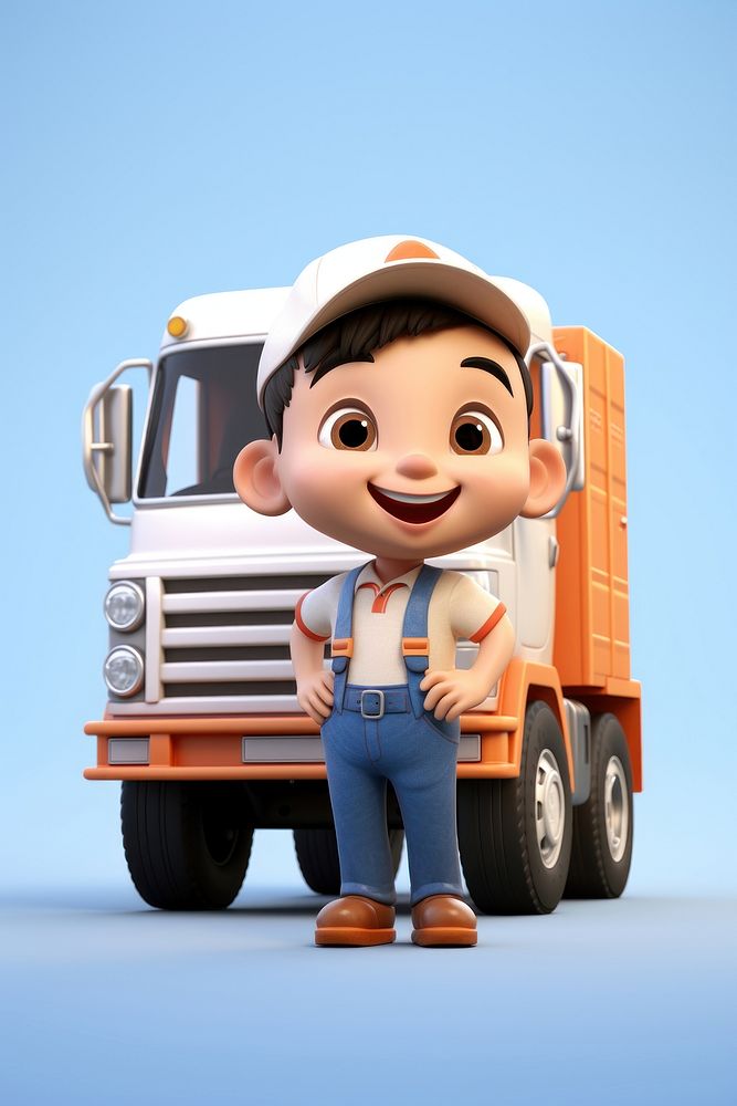Cartoon vehicle loading truck. AI generated Image by rawpixel.