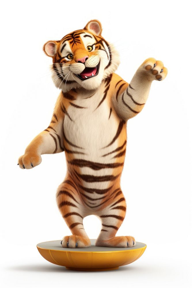 Tiger standing figurine cartoon. AI generated Image by rawpixel.
