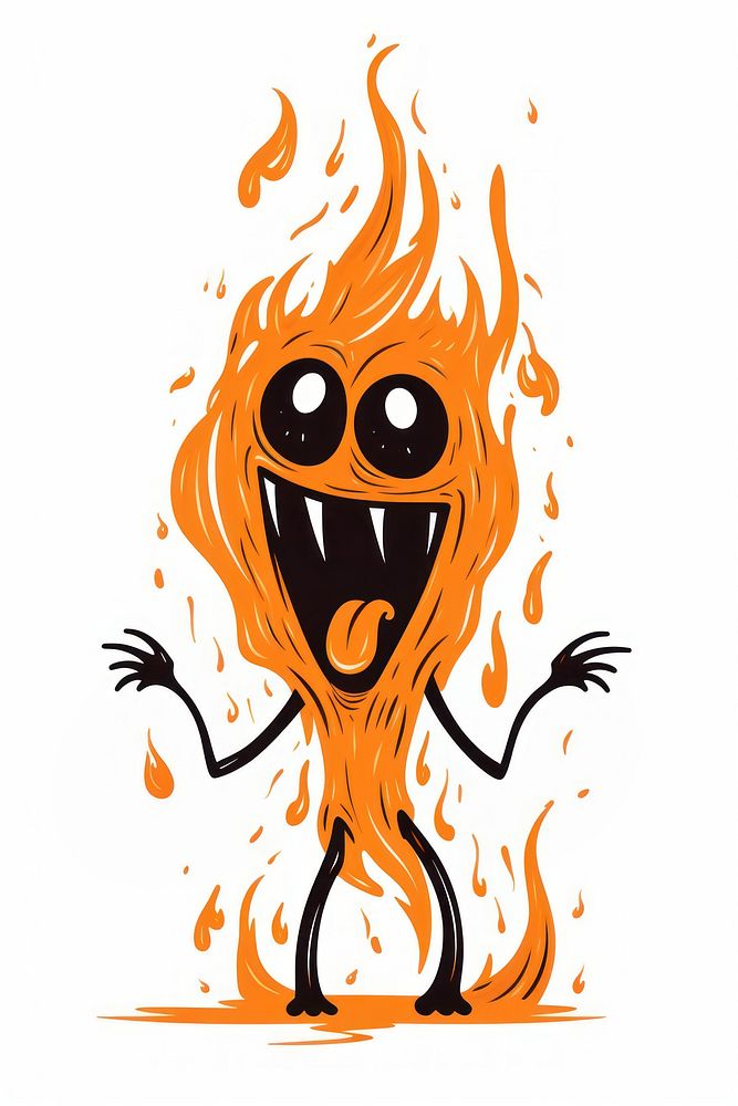 Fire drawing anthropomorphic representation. AI generated Image by rawpixel.