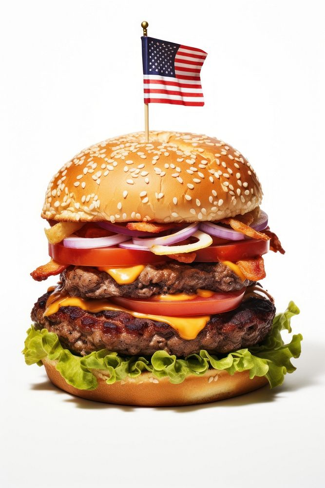 Food meal patriotism hamburger. 