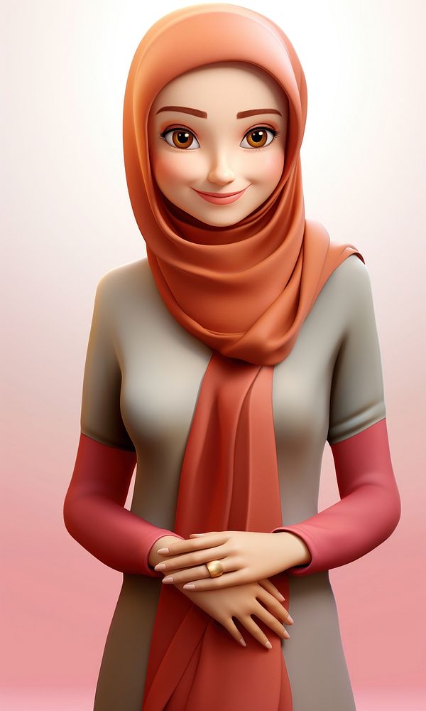 Portrait adult hijab scarf. 