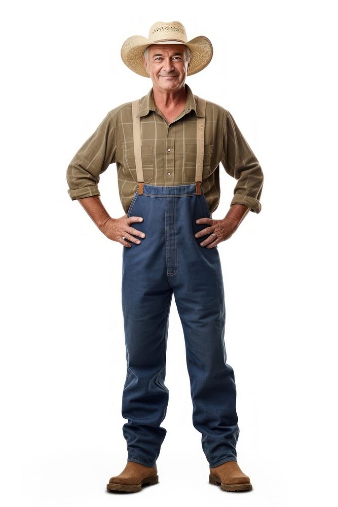 Farmer adult white background outerwear. AI generated Image by rawpixel.