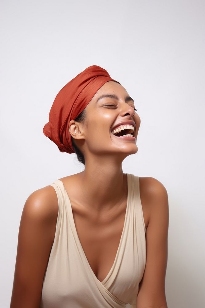 Laughing photography portrait turban. AI generated Image by rawpixel.