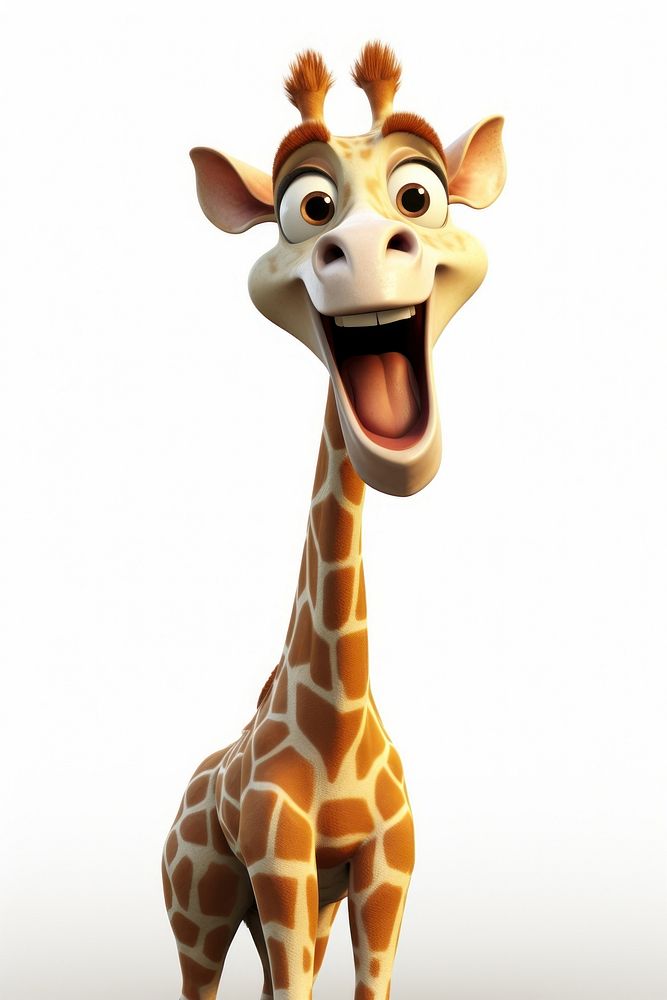 Giraffe cartoon mammal animal. AI generated Image by rawpixel.