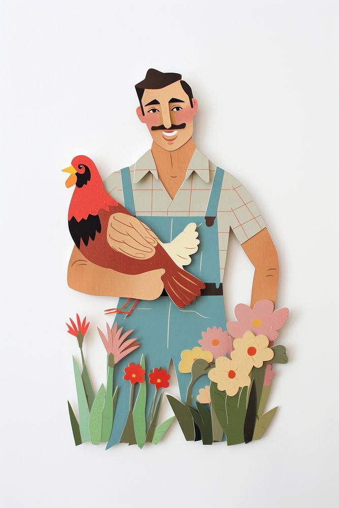 Chicken smiling farmer animal. AI generated Image by rawpixel.