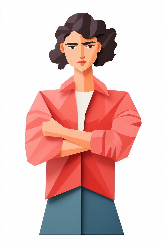 Cartoon cross white background arms crossed. AI generated Image by rawpixel.