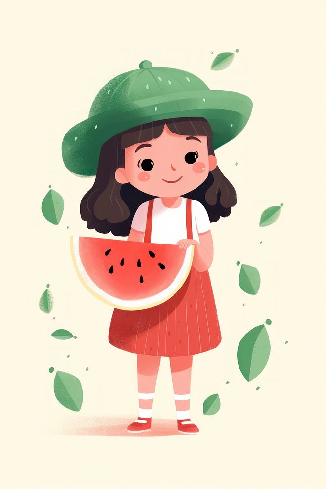 Watermelon plant food cute. AI generated Image by rawpixel.