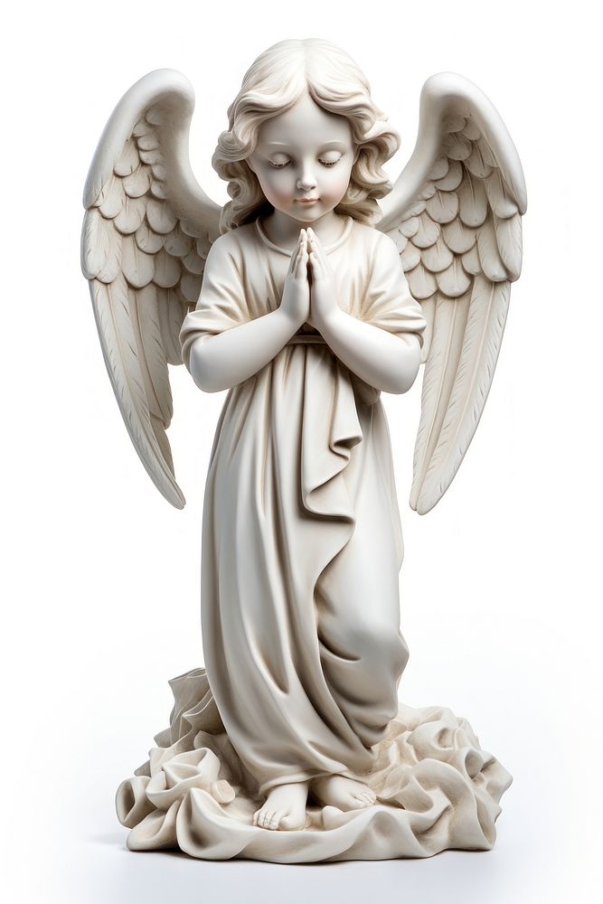 Angel figurine statue white. AI generated Image by rawpixel.
