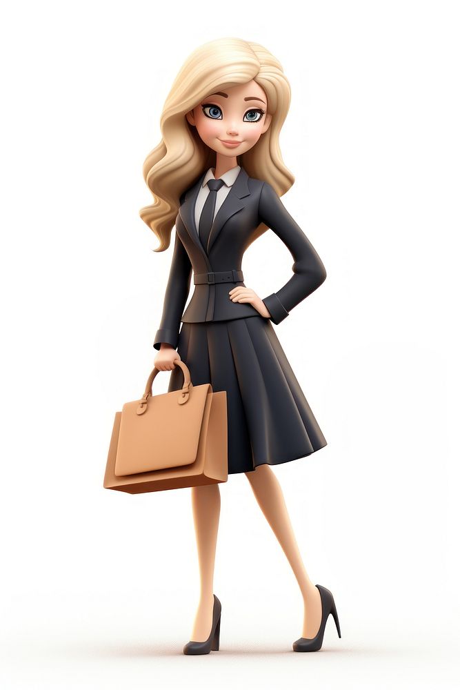 Business woman bag footwear figurine. AI generated Image by rawpixel.