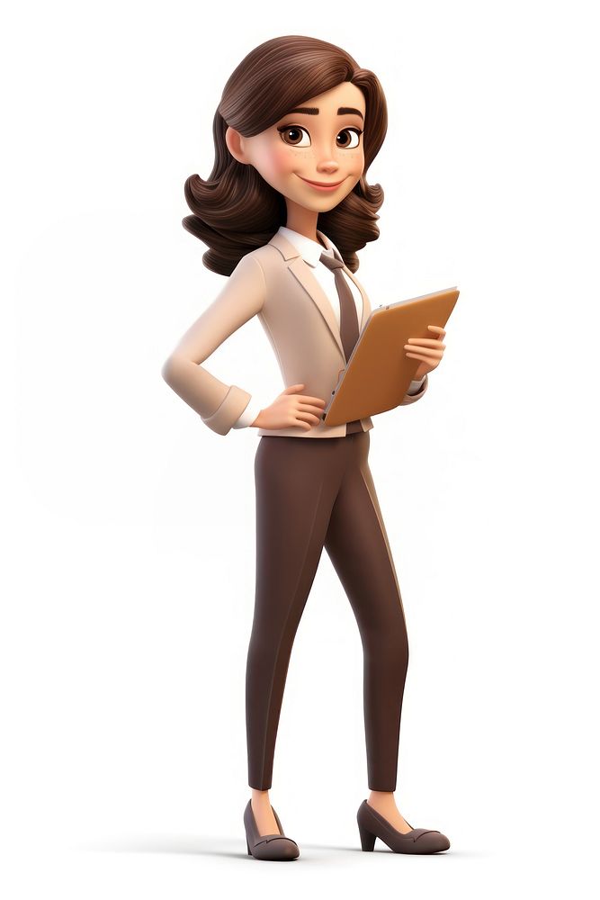 Business woman figurine smiling cartoon. AI generated Image by rawpixel.
