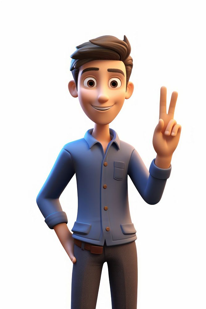 Cartoon hand white background gesturing. AI generated Image by rawpixel.