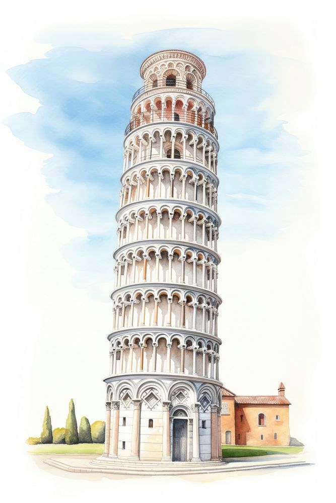 Tower of Pisa tower architecture building.