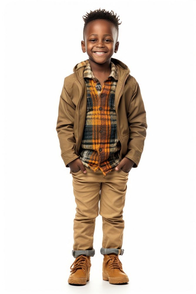 Standing jacket child khaki. AI generated Image by rawpixel.