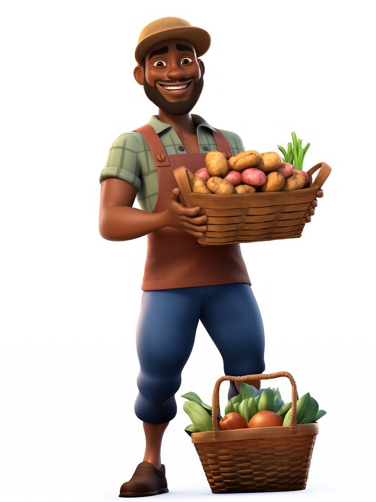 Basket vegetable smiling holding. AI generated Image by rawpixel.