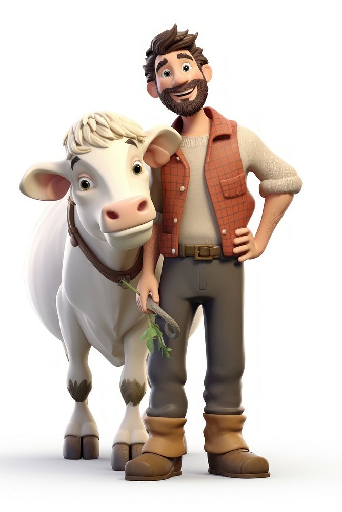 Cow livestock figurine smiling. AI generated Image by rawpixel.