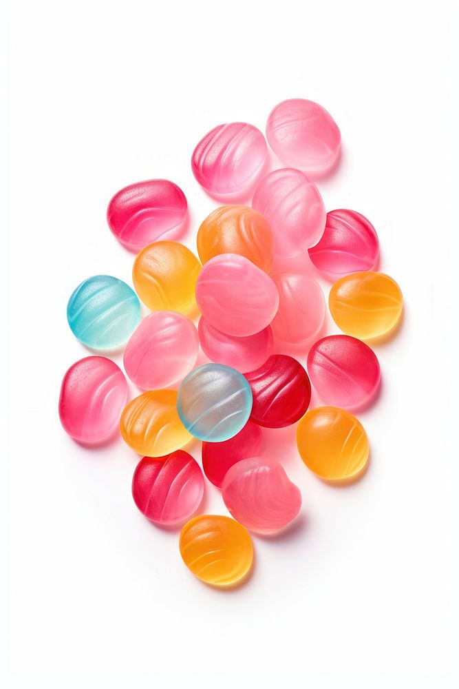Candy pill white background confectionery. AI generated Image by rawpixel.