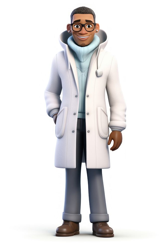 Overcoat cartoon winter adult. AI generated Image by rawpixel.