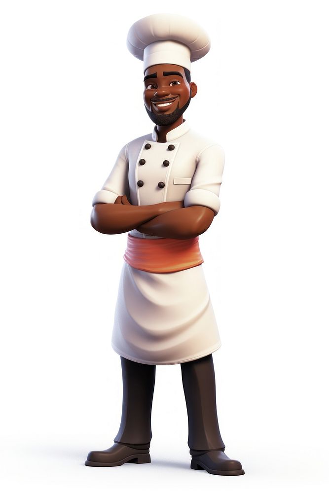 Cartoon adult chef white background. AI generated Image by rawpixel.