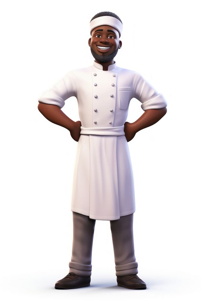 Standing cartoon adult chef. AI generated Image by rawpixel.