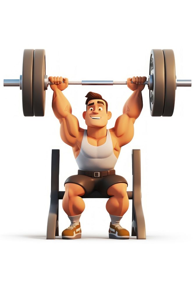 Strength exercise barbell cartoon. AI generated Image by rawpixel.