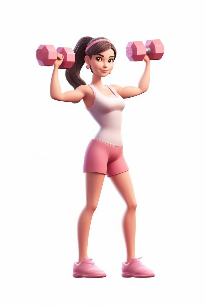 Sports exercising dumbbell figurine. AI generated Image by rawpixel.