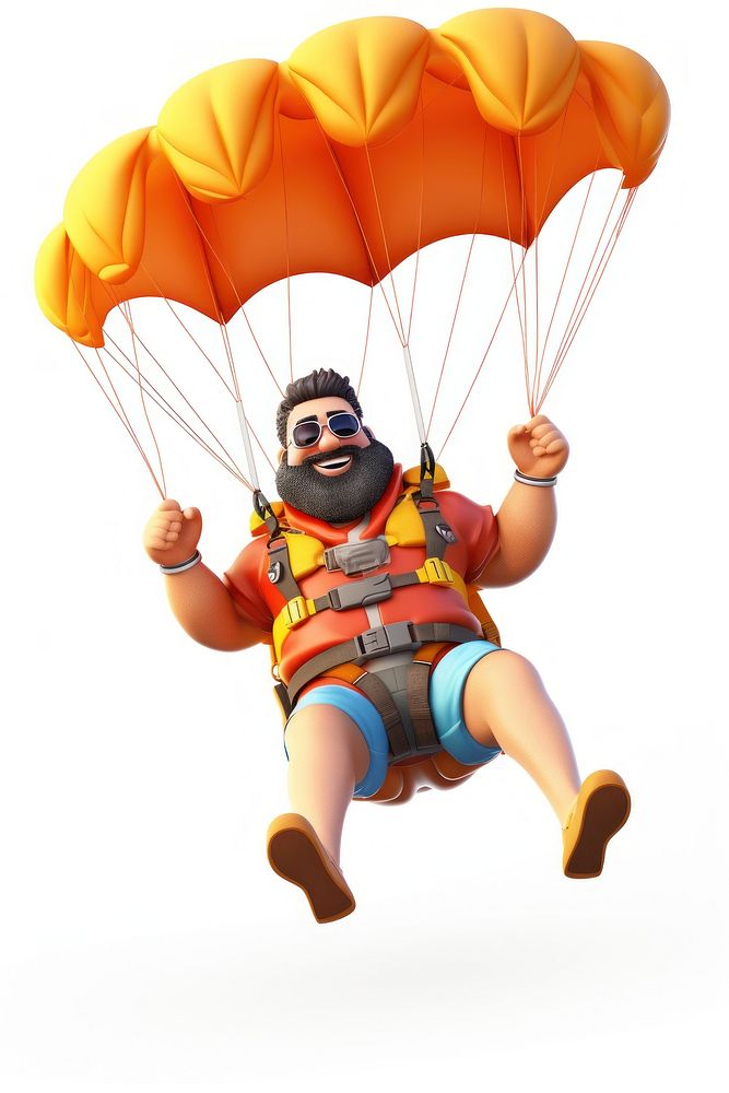 Adventure parachute white background exhilaration. AI generated Image by rawpixel.
