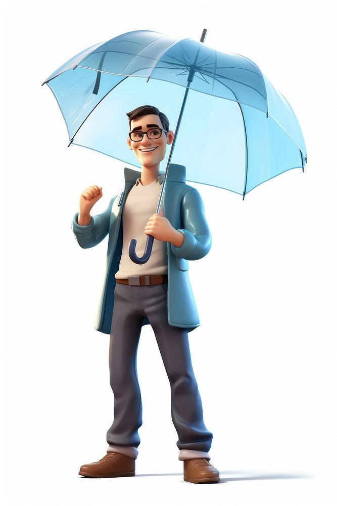Umbrella glasses cartoon white background. AI generated Image by rawpixel.
