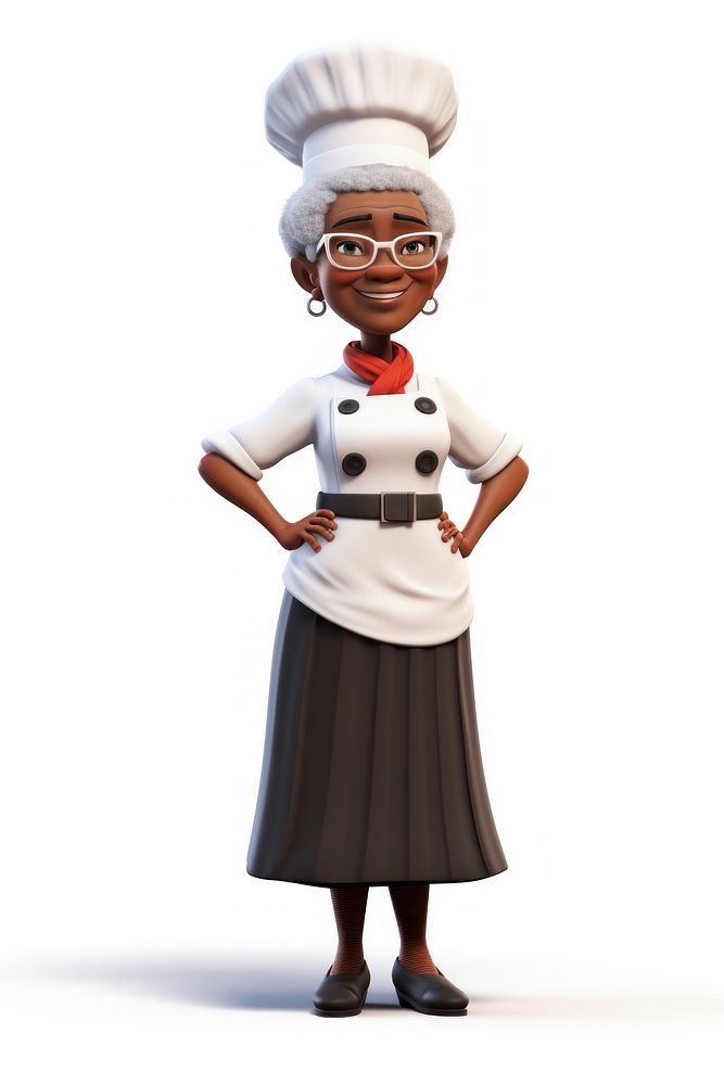 Cartoon chef white background accessories. AI generated Image by rawpixel.